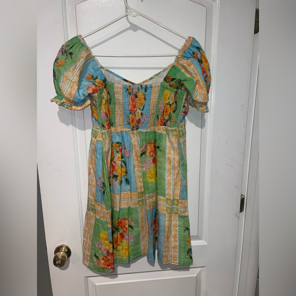 New! Show Me Your Mumu Annabelle Puff Sleeve Mini Dress 🌻 XL - Picture 8 of 14